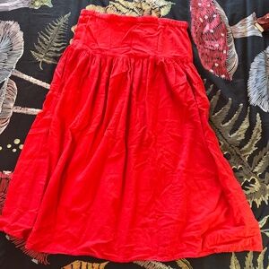New Hero Native American Cotton Red Full Skirt Medihm